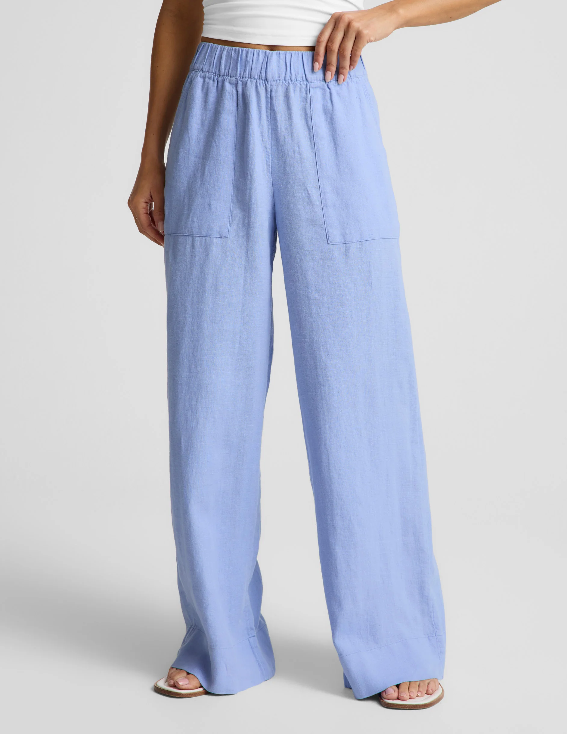 SoftWash Linen Easy Wide Leg Pant 29" - Image 3