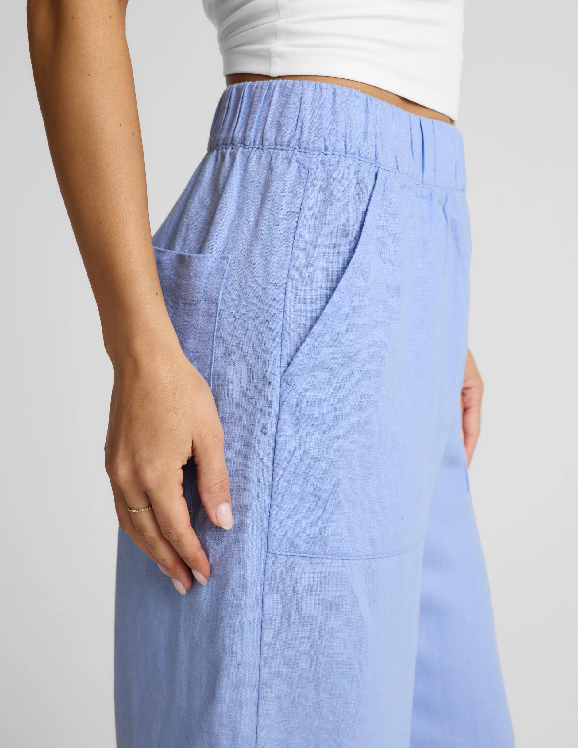 SoftWash Linen Easy Wide Leg Pant 29" - Image 4