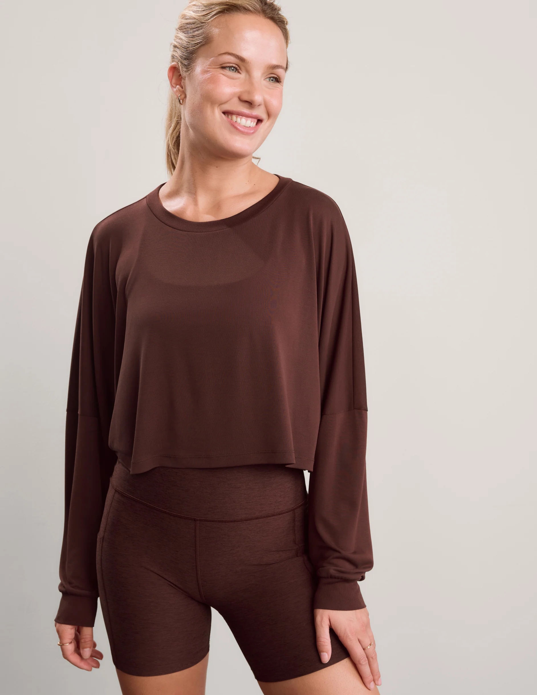 Studio Luxe Cropped Long Sleeve Tee